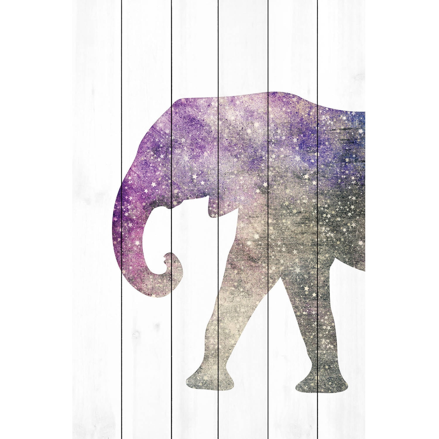Marmont Hill "Elephant Galaxy" by Diana Alcala Painting Print on White Wood