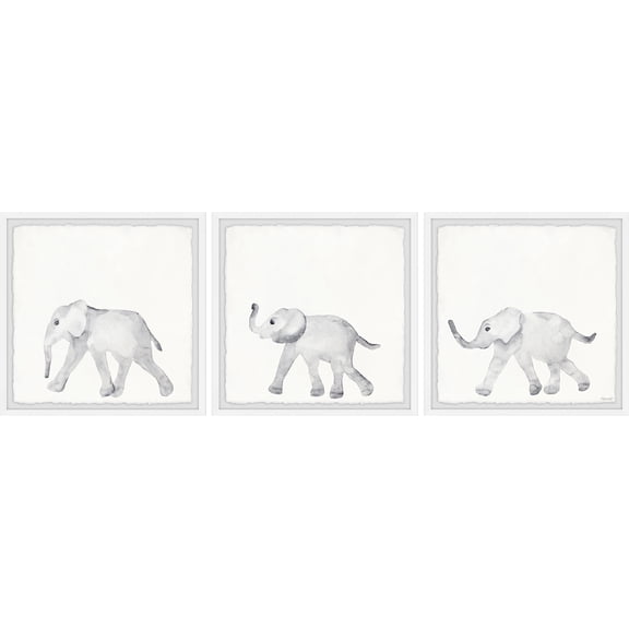 Marmont Hill Elephant Parade Triptych, 18" x 54"