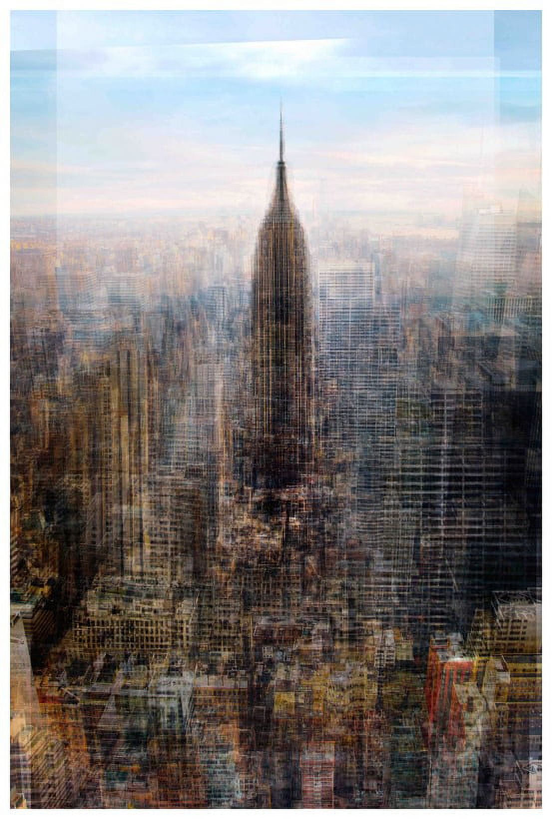 Empire State Brown Abstract Canvas Wall Art, 36" x 24"