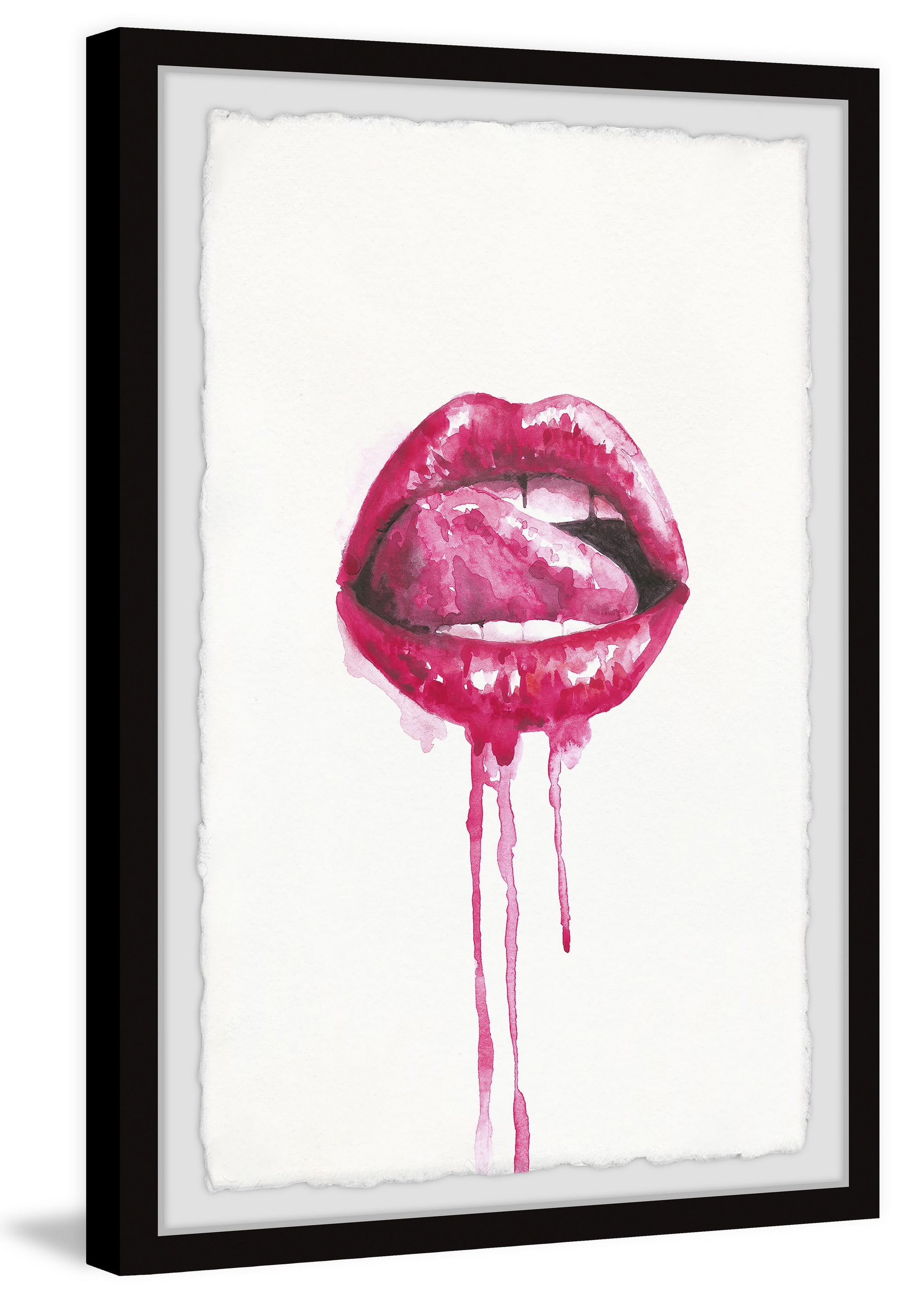 Marmont Hill "Enticing Lips" Framed Painting Print