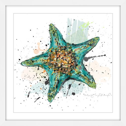 Marmont Hill "Etoile de Mer 3" by Marie-Eve Pharand Framed Painting Art Print