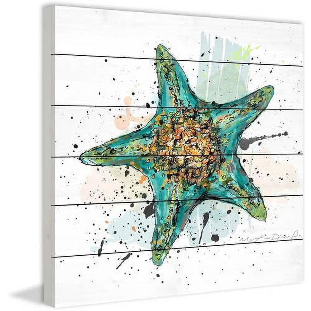 Marmont Hill "Etoile de Mer 3" by Marie-Eve Pharand Painting Print on White Wood
