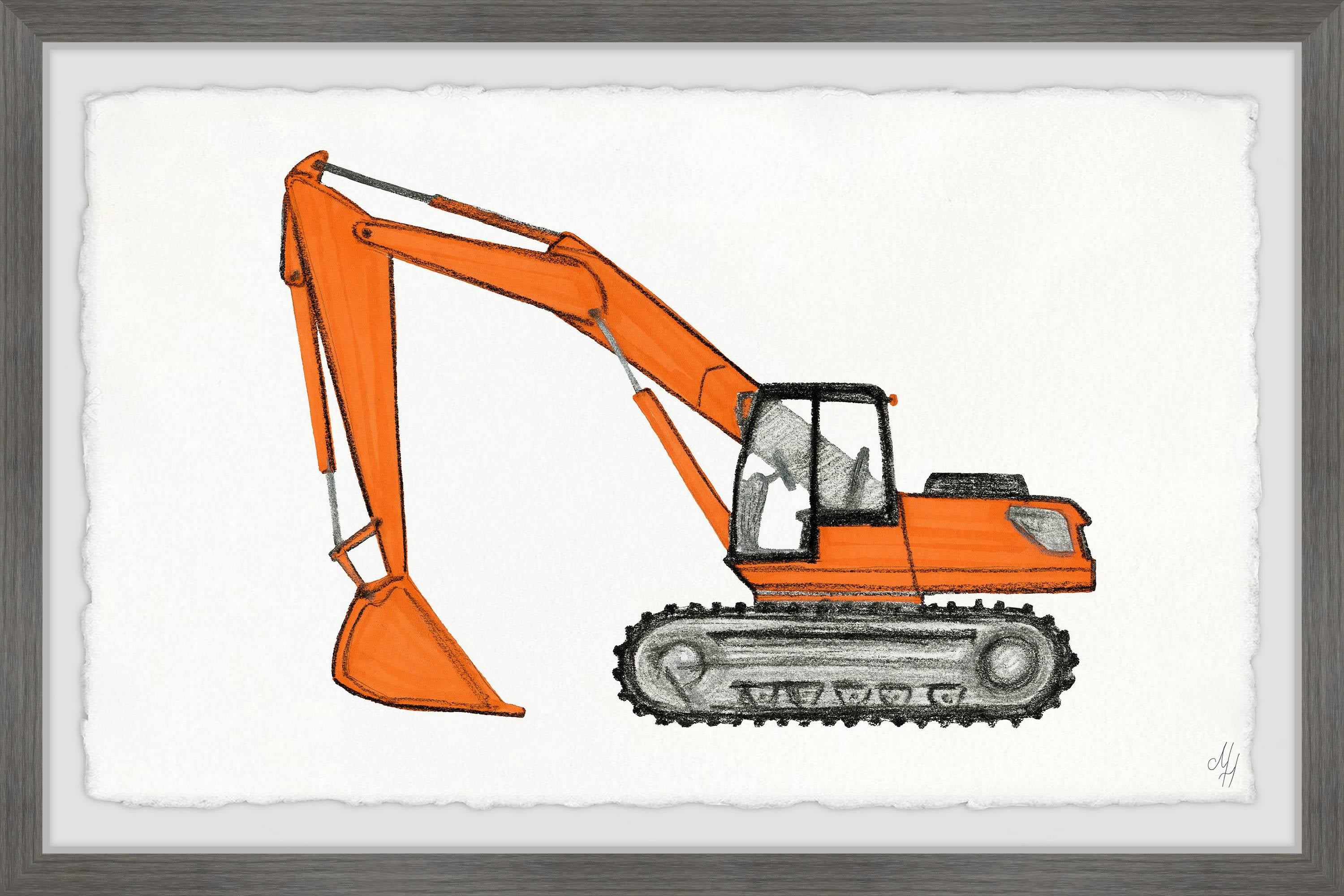Marmont Hill Excavator Truck Framed Wall Art