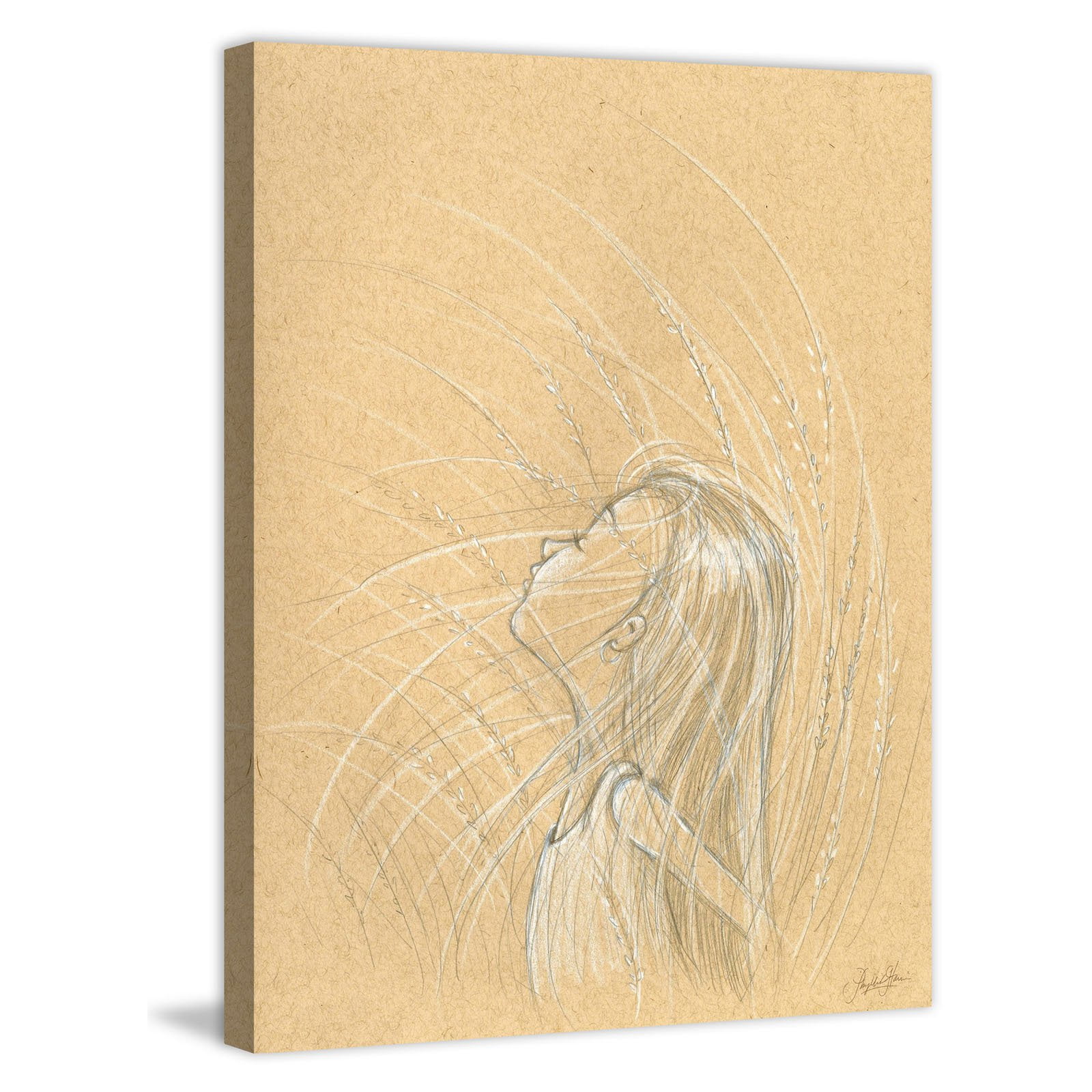 Marmont Hill - "Face Tilt" by Phyllis Harris Painting Print on Wrapped Canvas