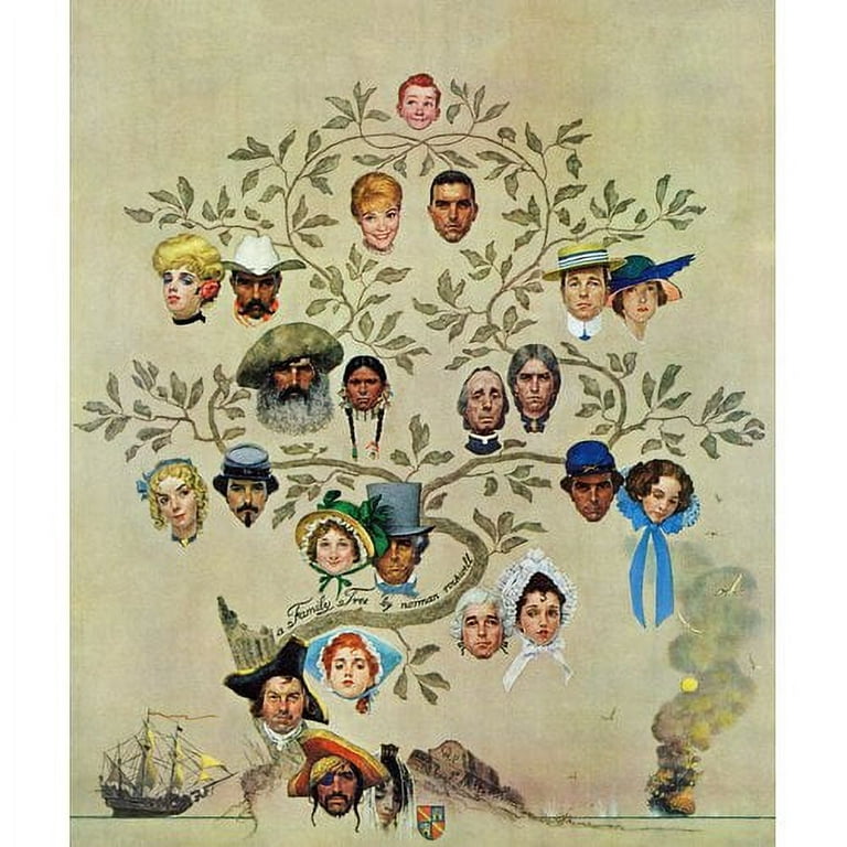 Family Tree of Hearts Canvas - 11x14-Framed