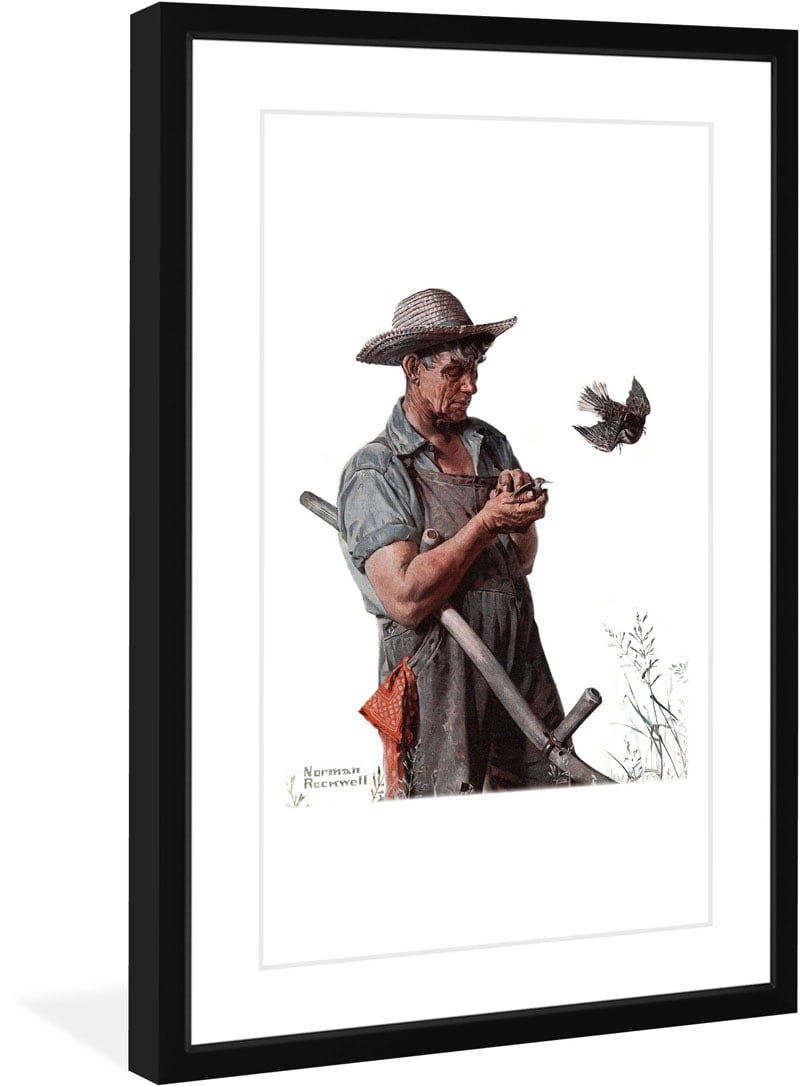 Marmont Hill Inc Norman Rockwell 'Farmer and the Bird' Marmont Hill Framed Art Print - Multi-color