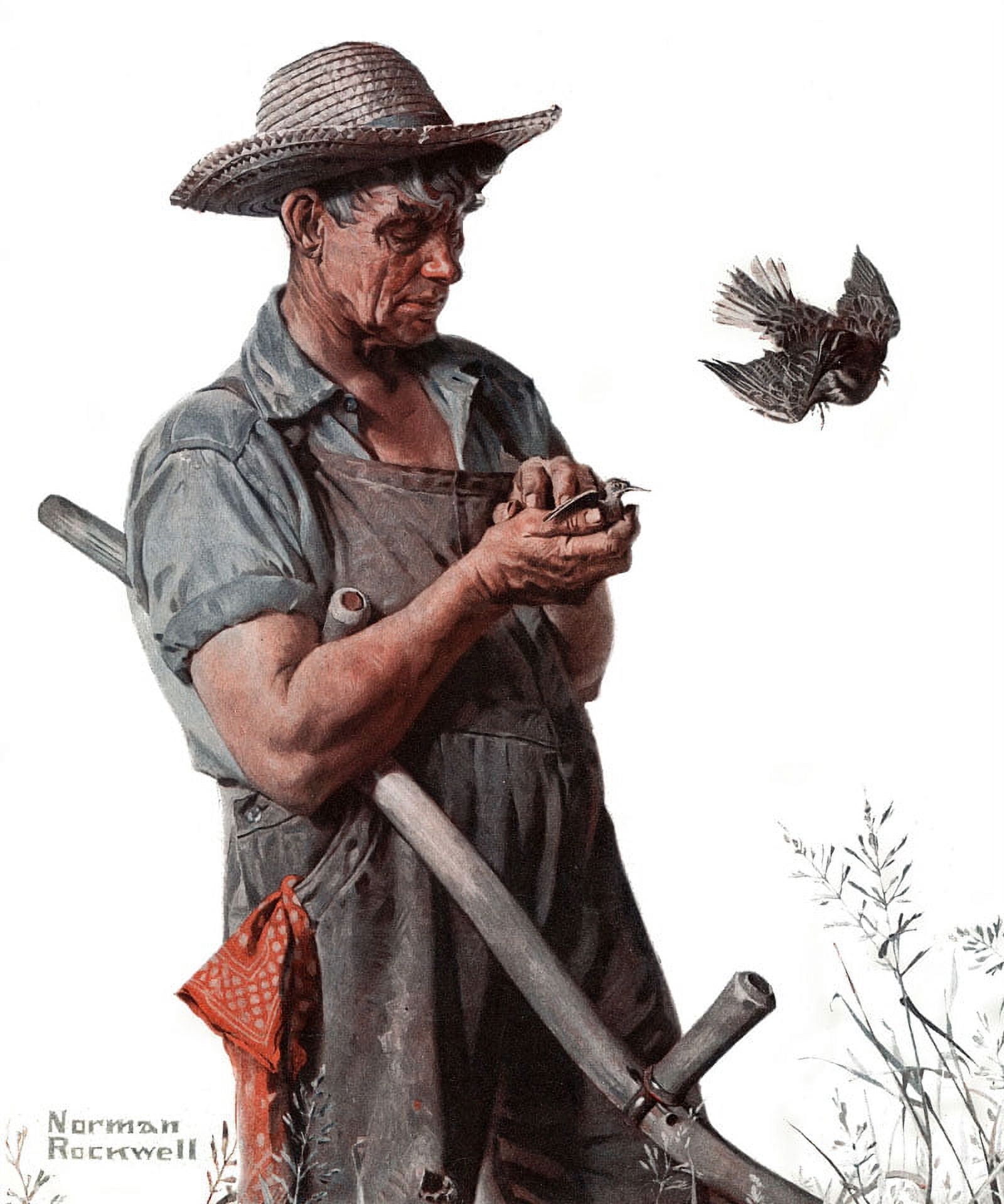 Marmont Hill 'Farmer And The Bird' by Norman Rockwell Painting Print on Wrapped Canvas