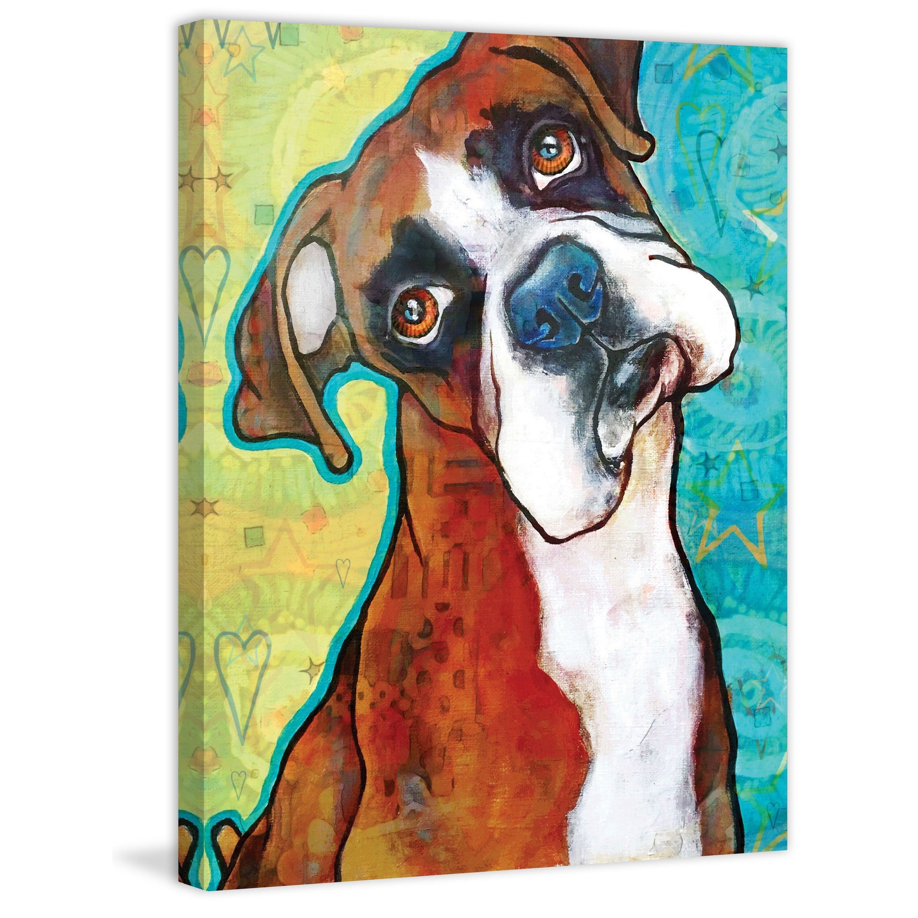 Marmont Hill - "Fawn Boxer" by Stephanie Gerace Painting Print on Wrapped Canvas