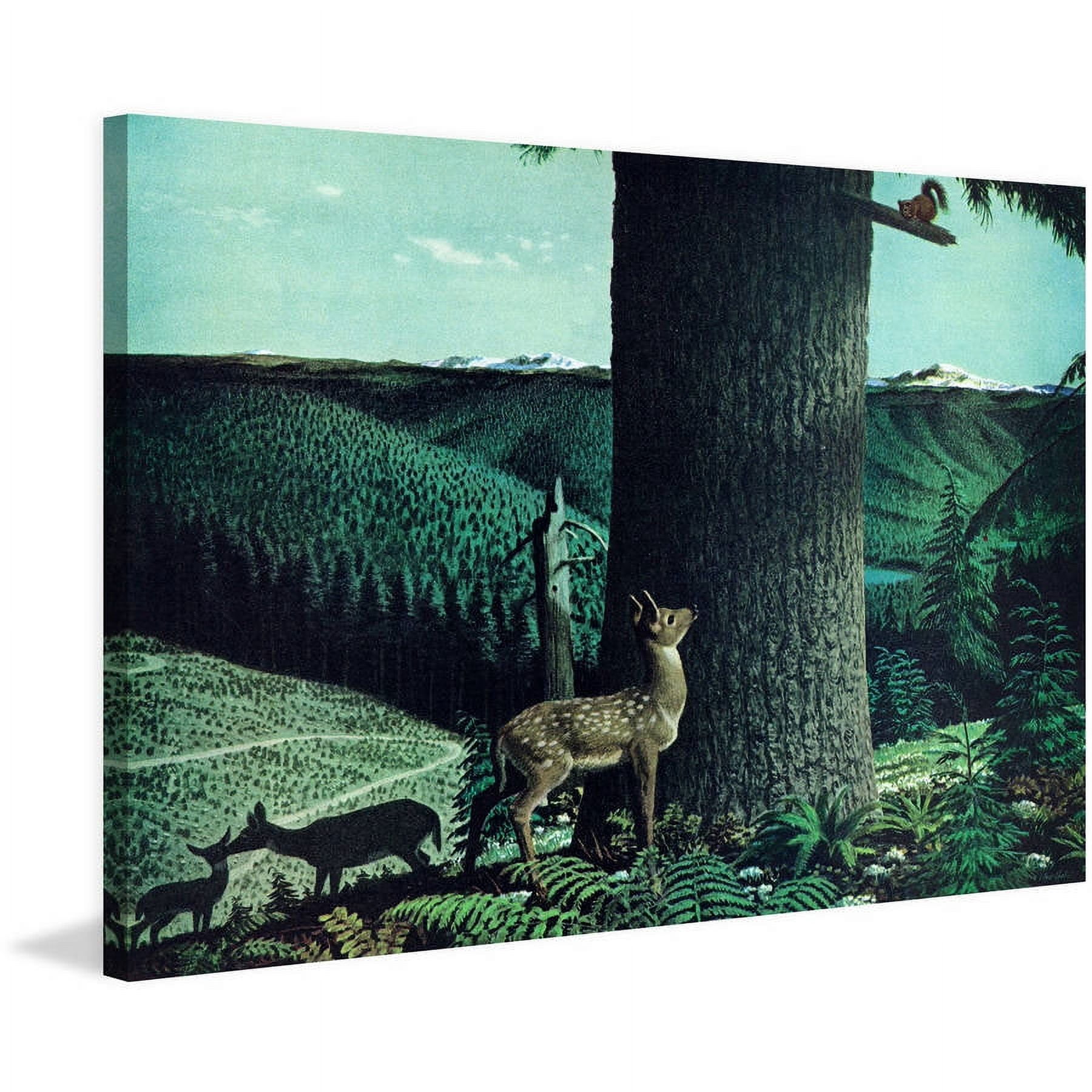 Marmont Hill "Fawn and Squirrel" Painting Print on Wrapped Canvas