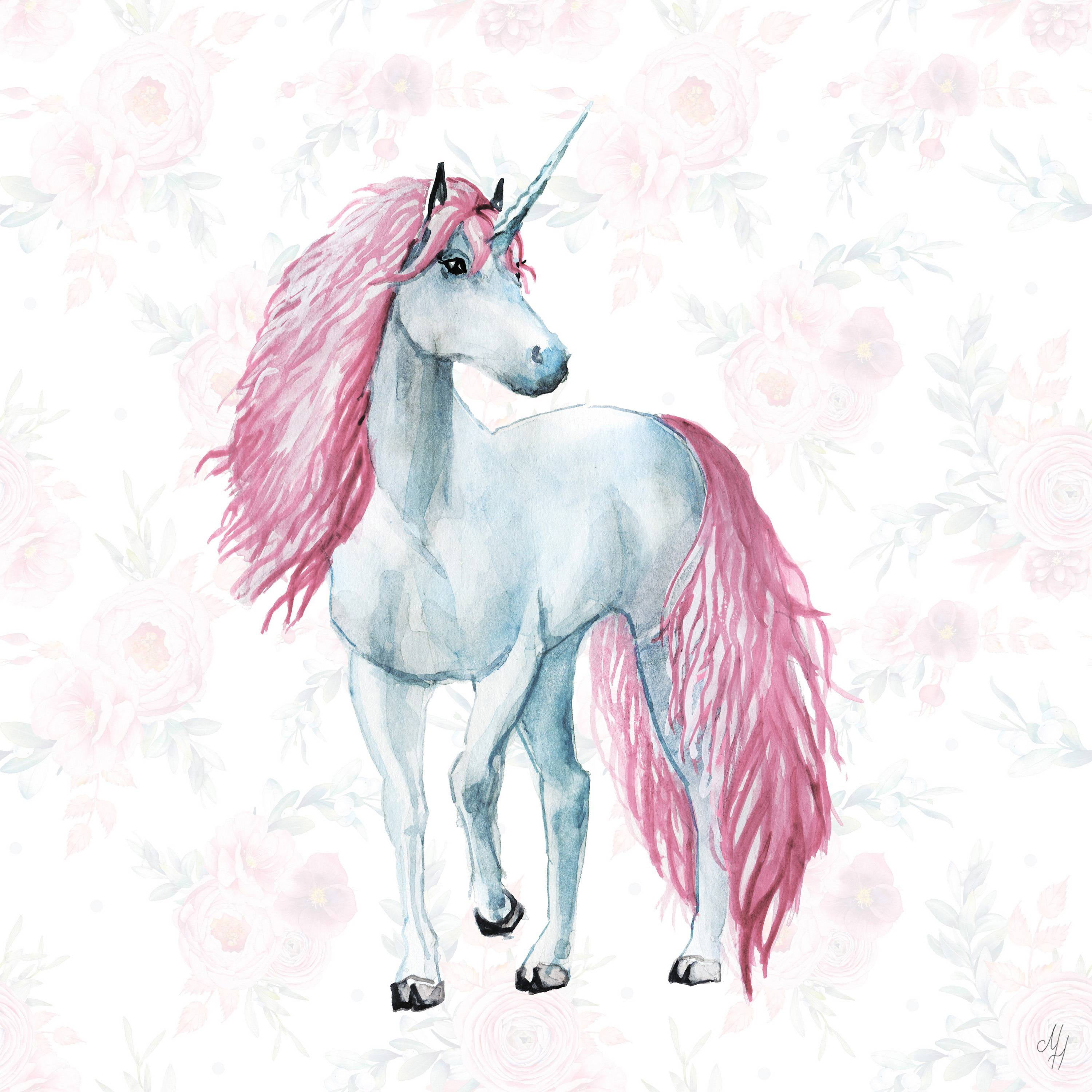 Unicorn Magic - Charcoal' Canvas  Kids Wall Art - Luca Rose Designs