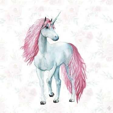 Marmont Hill Feminine Unicorn Canvas Wall Art