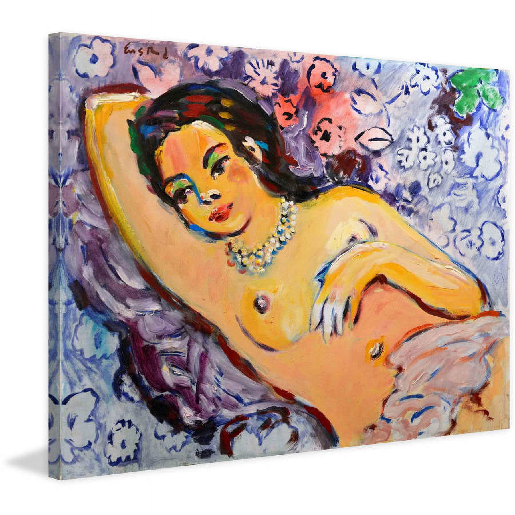 Marmont Hill "Figure with Pearls" by Wayne Ensrud Painting Print on Wrapped Canvas