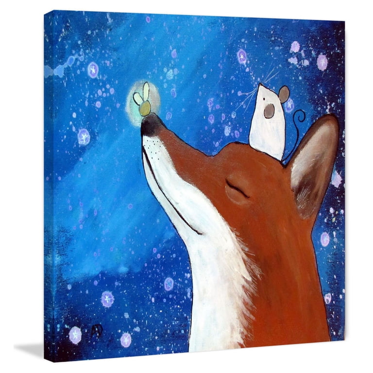 Free Shipping! Marmont Hill Firefly on Fox Nose Canvas Print Wood
