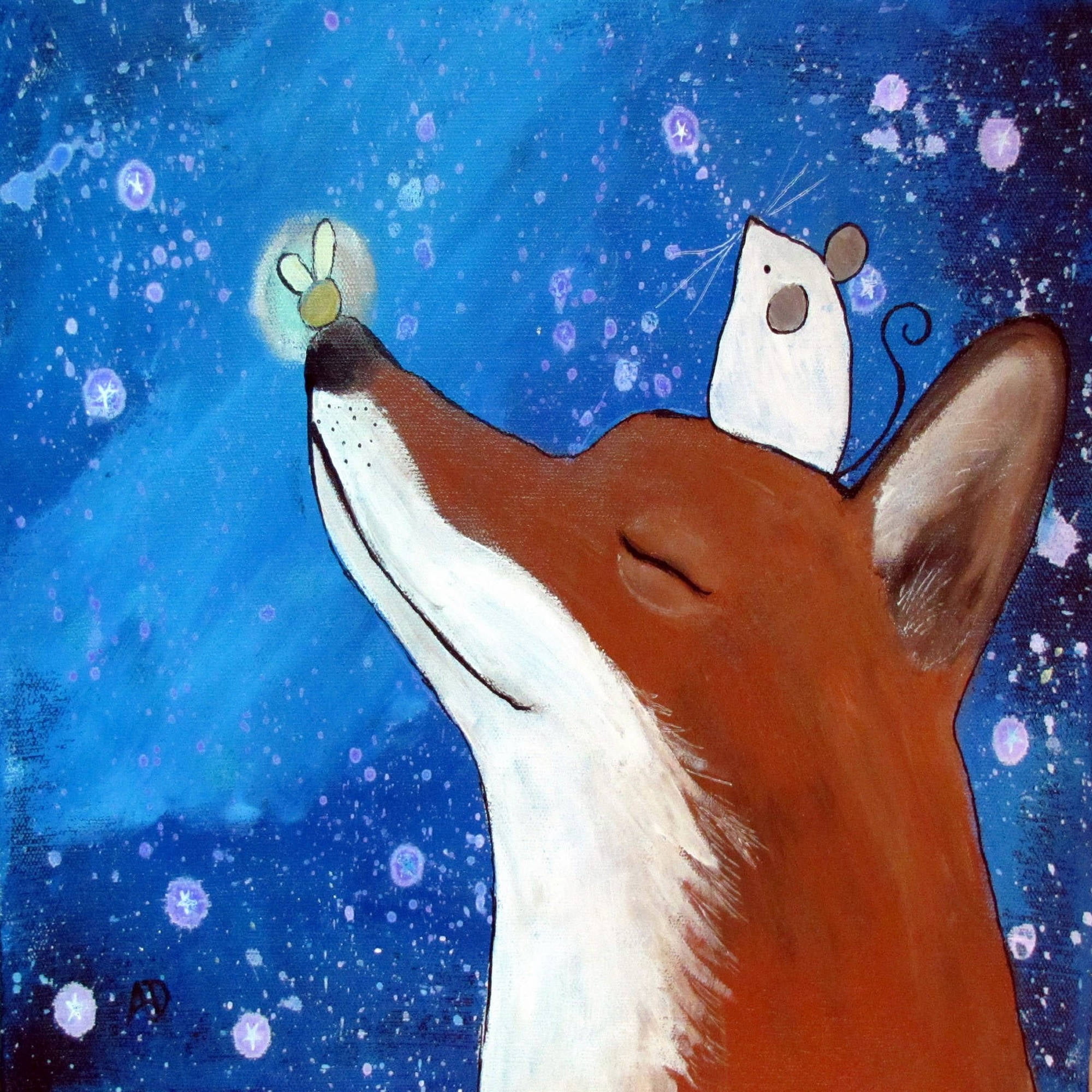 Marmont Hill "Firefly on Nose" by Andrea Doss Painting Print on Wrapped Canvas