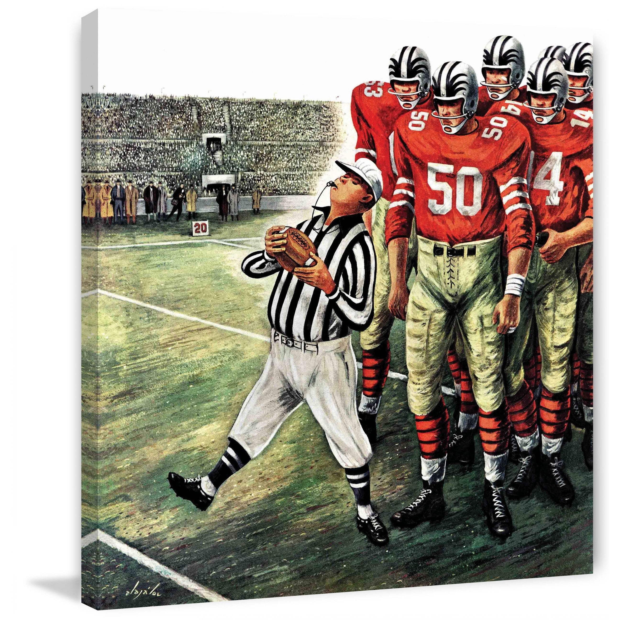 Marmont Hill Five Yard Penalty by Constantin Alajalov Painting Print on Canvas