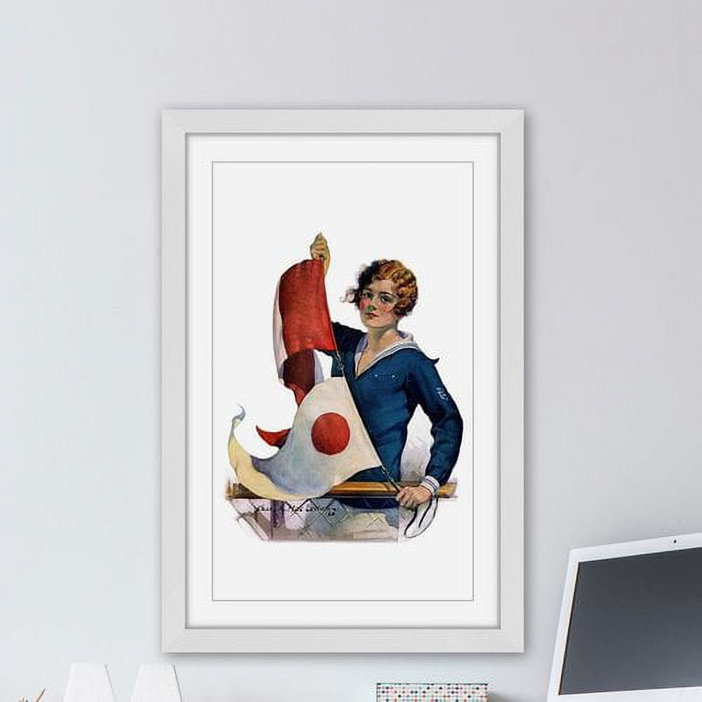 Marmont Hill - "Flag Raising" Framed Painting Art Print