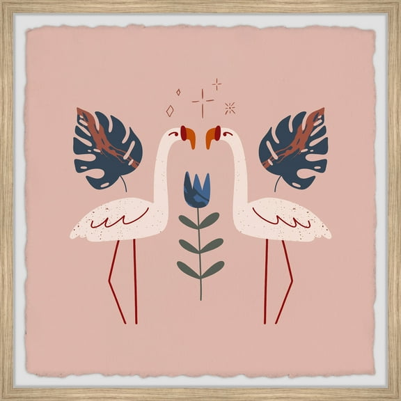 Marmont Hill Flamingo Pair Framed Painting Print