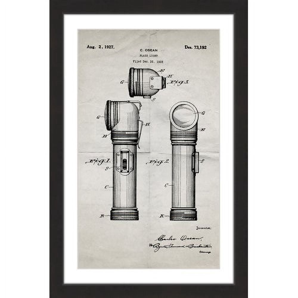 Marmont Hill - "Flashlight 1923 Old Paper" by Steve King Framed Painting Print