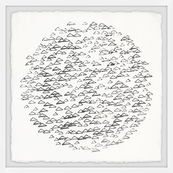 Marmont Hill Floating Black Triangles Framed Painting Print