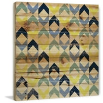 MARMONT HILL  - 'Floating Squares' Painting Print on Natural Pine Wood - Multi-Color 24 x 24
