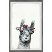 Marmont Hill Floral Crowned Alpaca Framed Wall Art