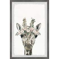 Marmont Hill Floral Crowned Giraffe Framed Wall Art