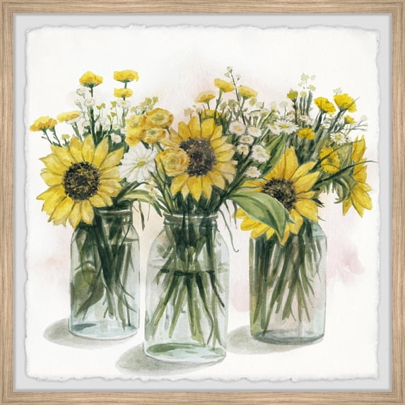 Marmont Hill Floral Framed Art Print, 12" x 12"