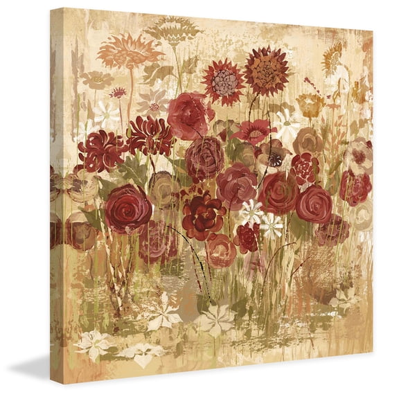 Marmont Hill "Floral Frenzy Burgundy V" Painting Print on Canvas