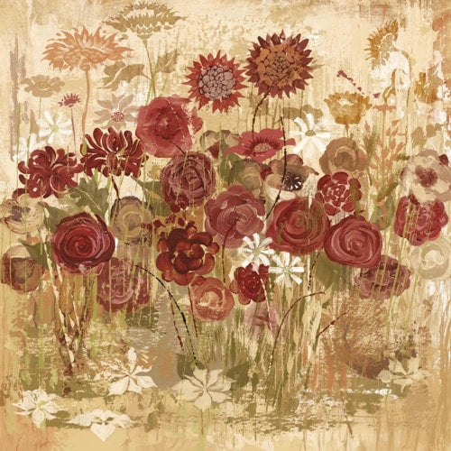 Marmont Hill "Floral Frenzy Burgundy V" Painting Print on Canvas
