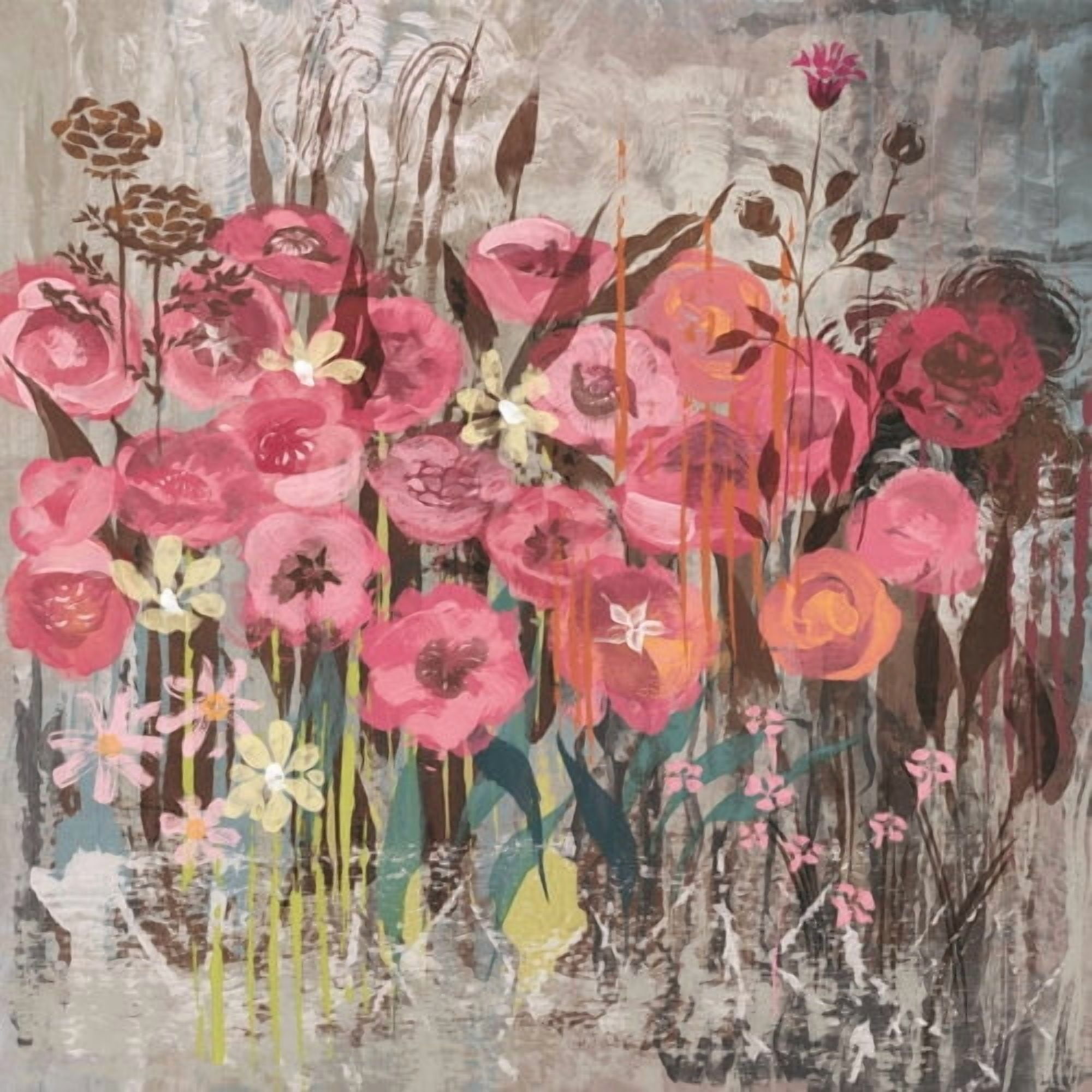 Marmont Hill "Floral Frenzy Pink I" Painting Print on Canvas