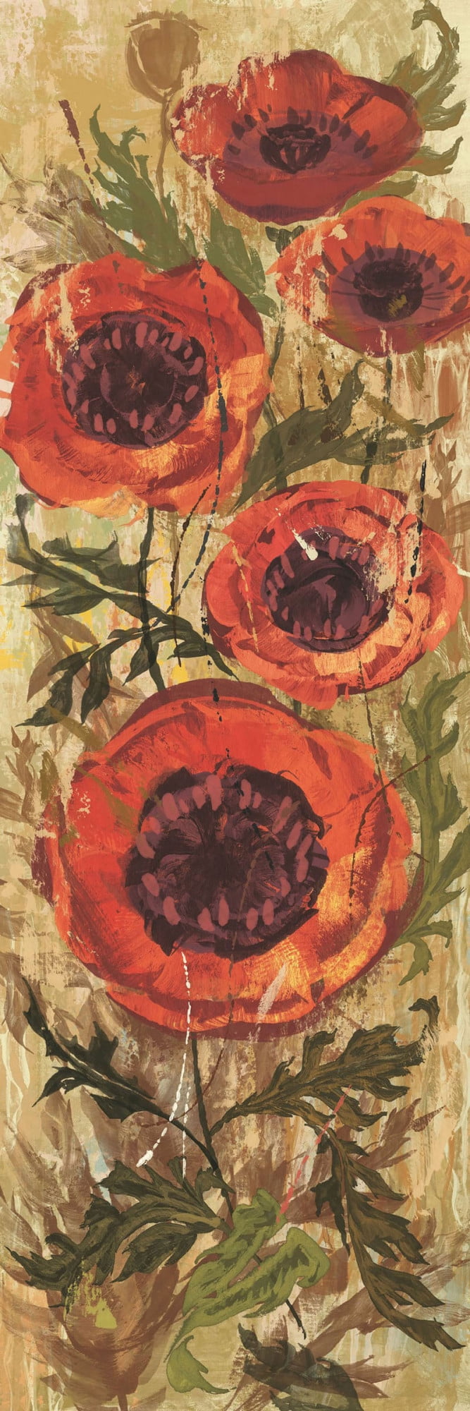 Marmont Hill "Floral Frenzy Red I" Painting Print on Canvas