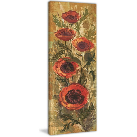 Marmont Hill "Floral Frenzy Red II" Painting Print on Canvas