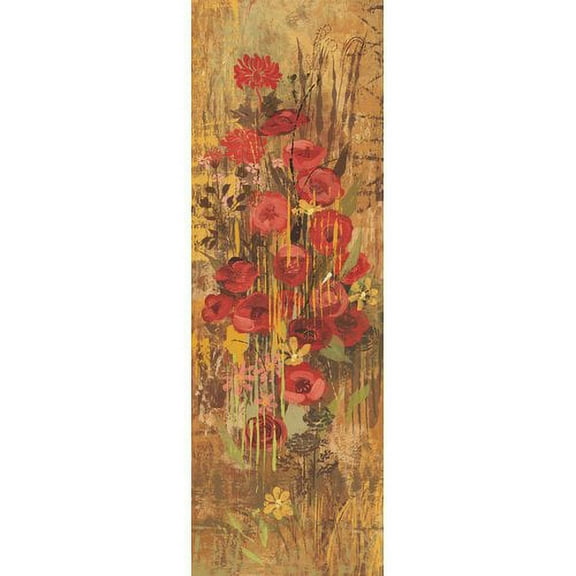 Marmont Hill "Floral Frenzy Red IV" Painting Print on Canvas