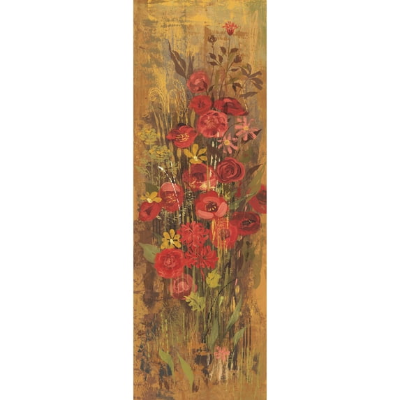 Marmont Hill 'Floral Frenzy Red Iii' by Alan Hopfensperger Painting Print on Wrapped Canvas