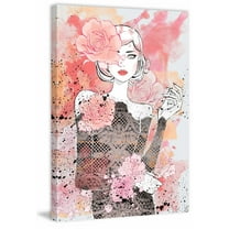 Marmont Hill "Floral Girl" by Loretta So Painting Print on Wrapped Canvas