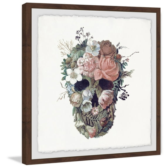 Marmont Hill Floral Skull II Framed Painting Print