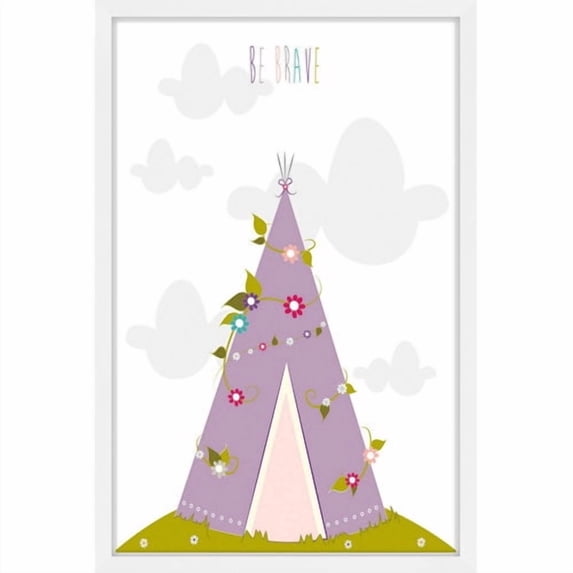 Marmont Hill "Floral Tee Pee" by Karen Zukowski Framed Painting Print