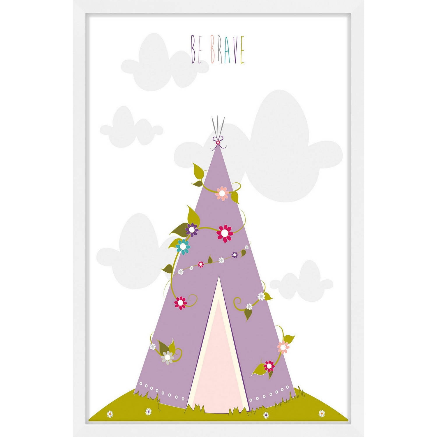 Marmont Hill "Floral Tee Pee" by Karen Zukowski Framed Painting Print