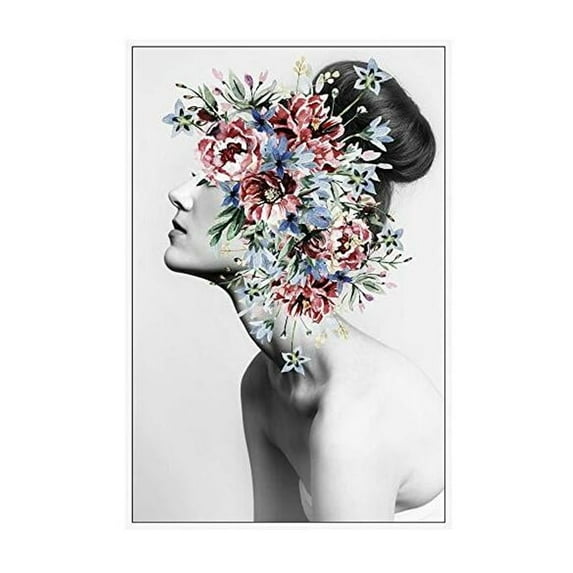 Marmont Hill Floral Thoughts Floater Framed Painting Print on Canvas