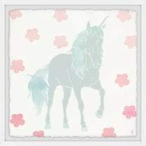 Marmont Hill Floral Unicorn Framed Wall Art