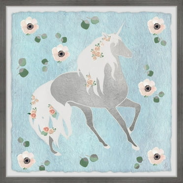 Marmont Hill Floral Unicorn Shadow Framed Wall Art