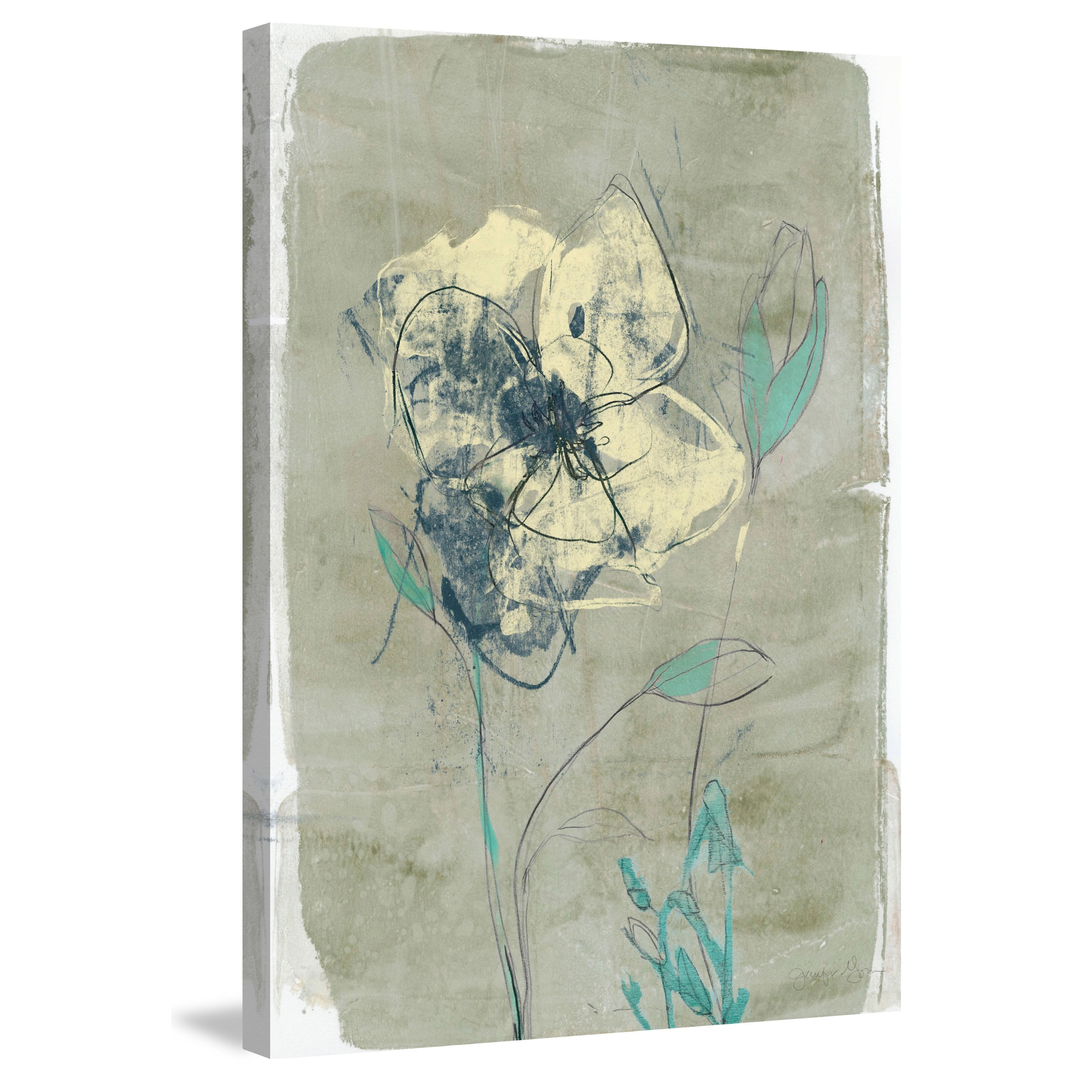 Marmont Hill "Floral Vignette IV" Painting Print on Wrapped Canvas