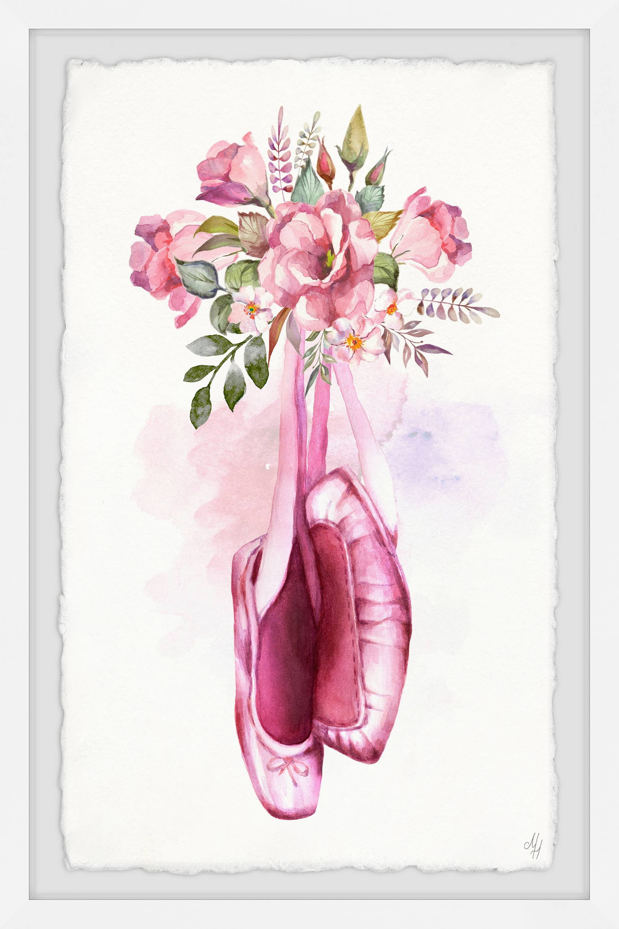 Marmont Hill Flower Ballet Framed Wall Art, 24.00" x 1.50"