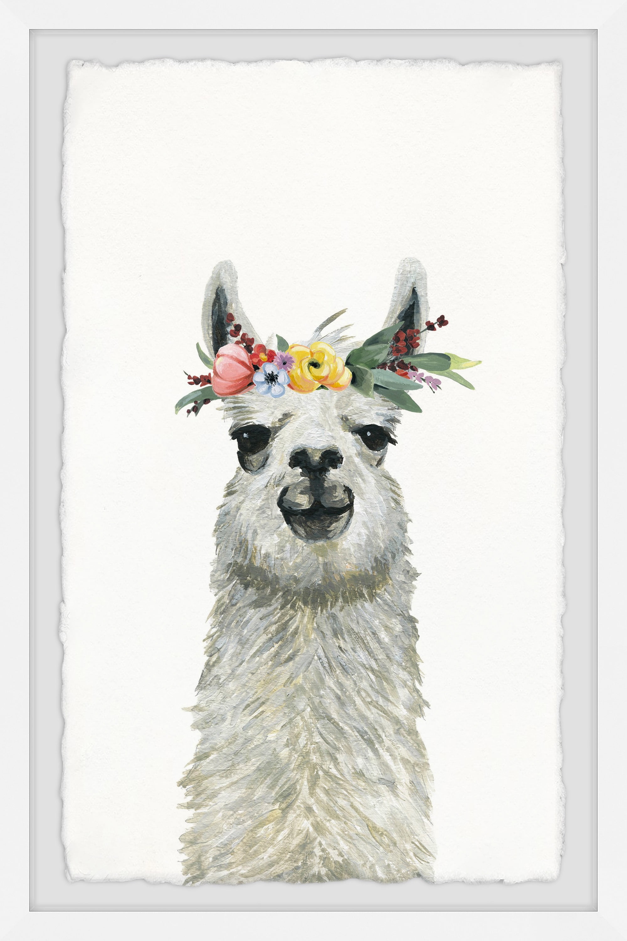 Marmont Hill Flower Crowned Llama Framed Wall Art
