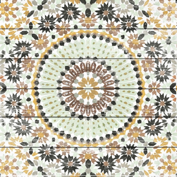Marmont Hill Flower Patterns Painting Print on White Wood