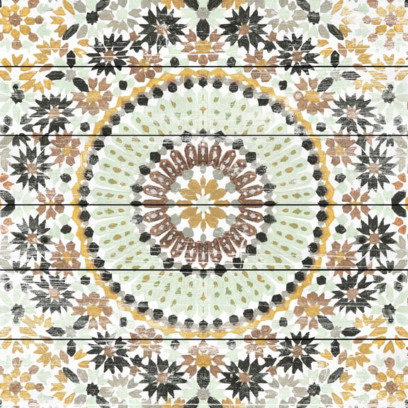 Marmont Hill Flower Patterns Painting Print on White Wood