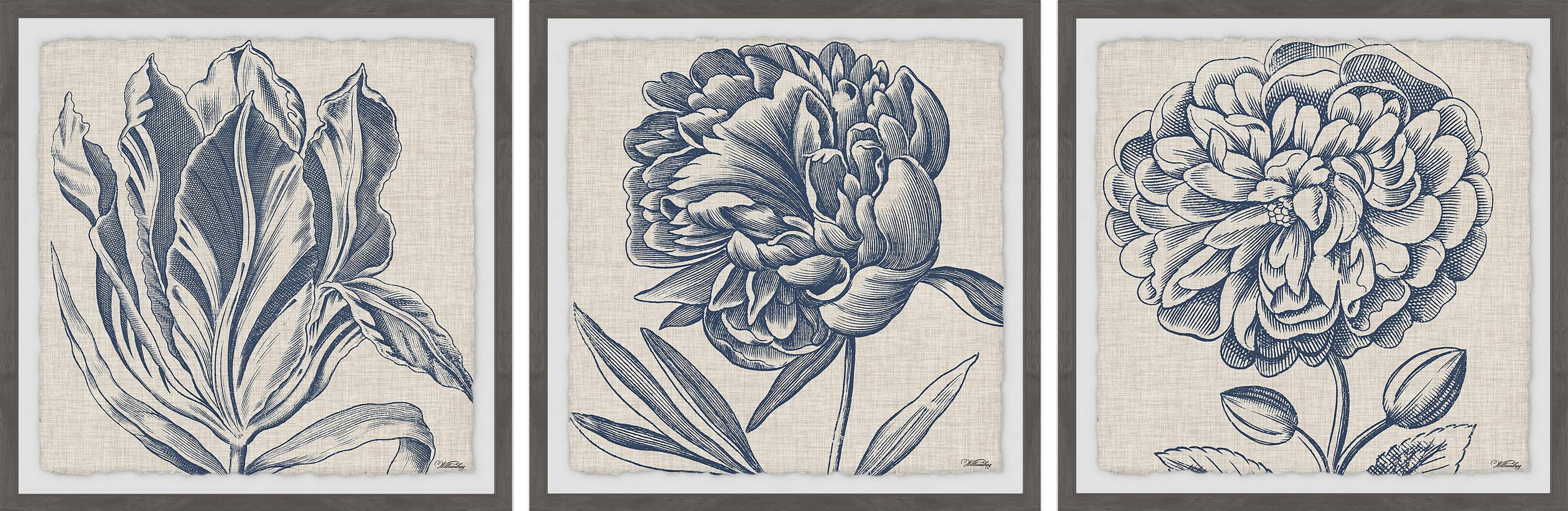 Marmont Hill Flower Sketches Triptych