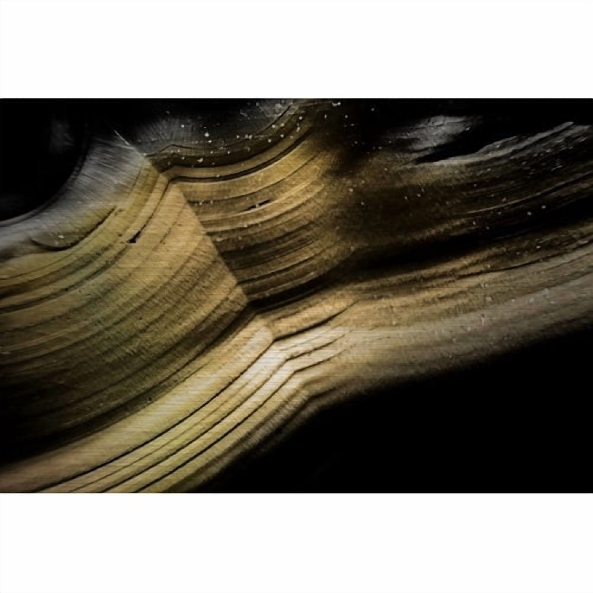 Marmont Hill - "Flowing Gold" Painting Art Print On Brushed Aluminum, 45.0" x 1.5"