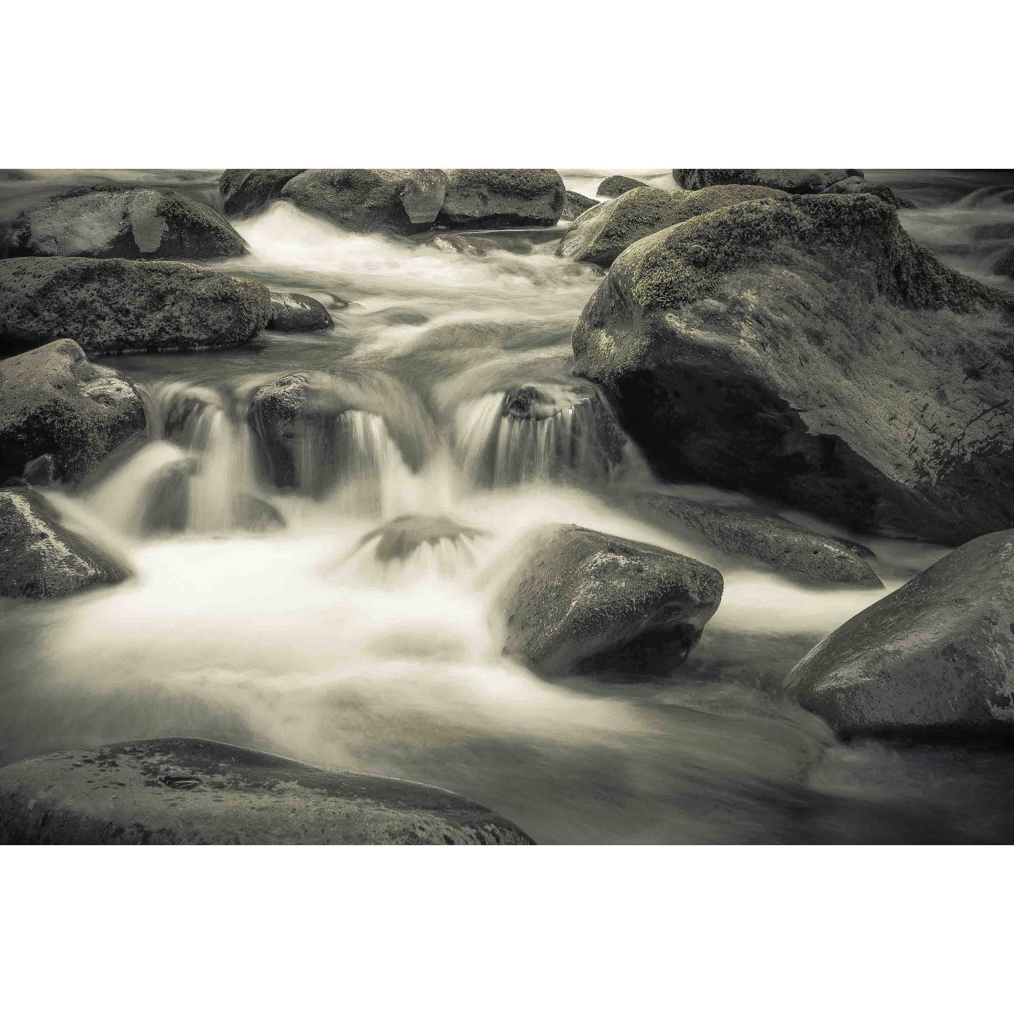 Black & White Abstract Landscape Canvas Print, 20" x 14"