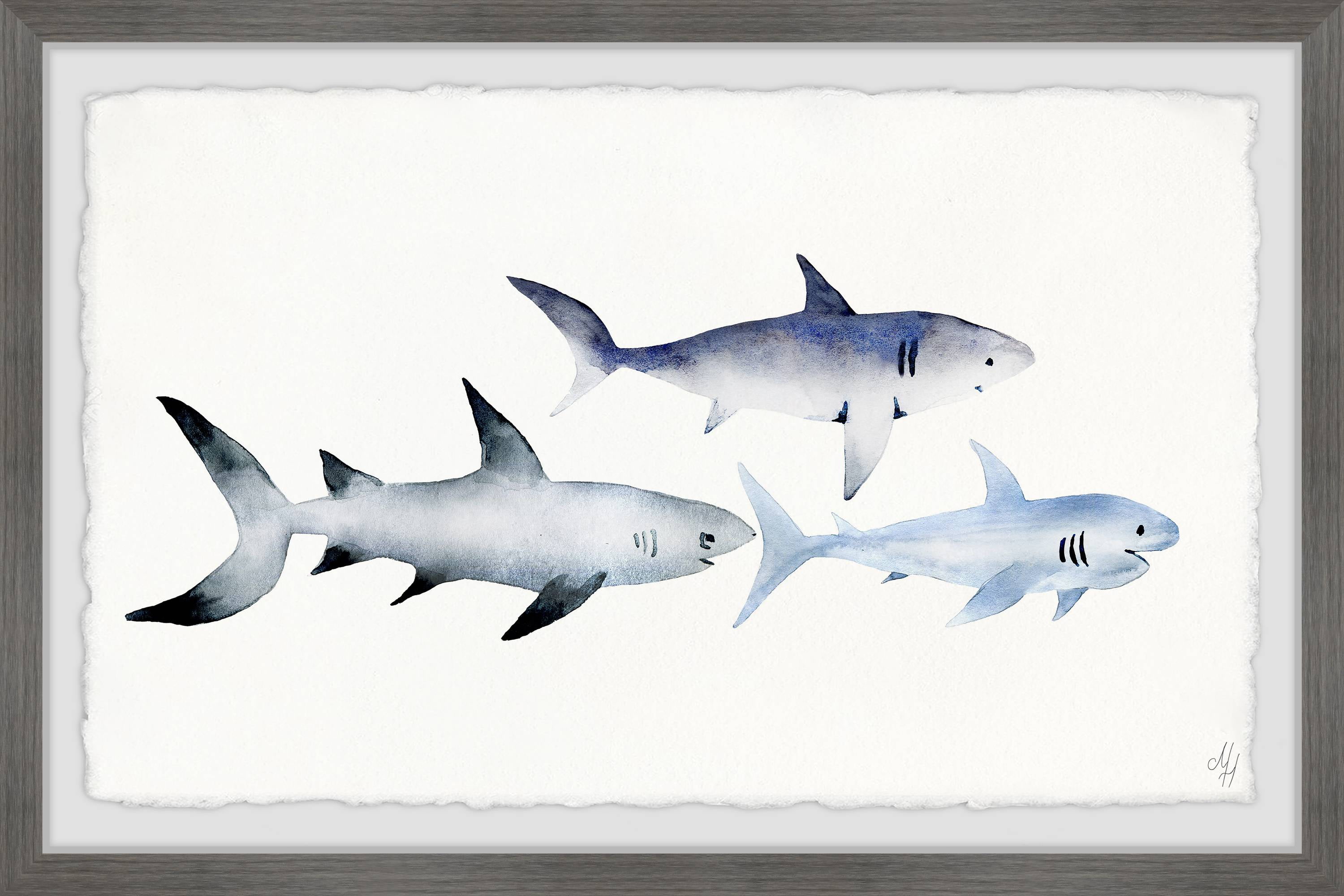 Marmont Hill Follow the Sharks Framed Wall Art